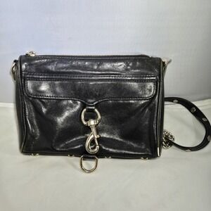 REBECCA‎ MINKOFF Classic M.A.C. Black Leather Small East West Crossbody Bag